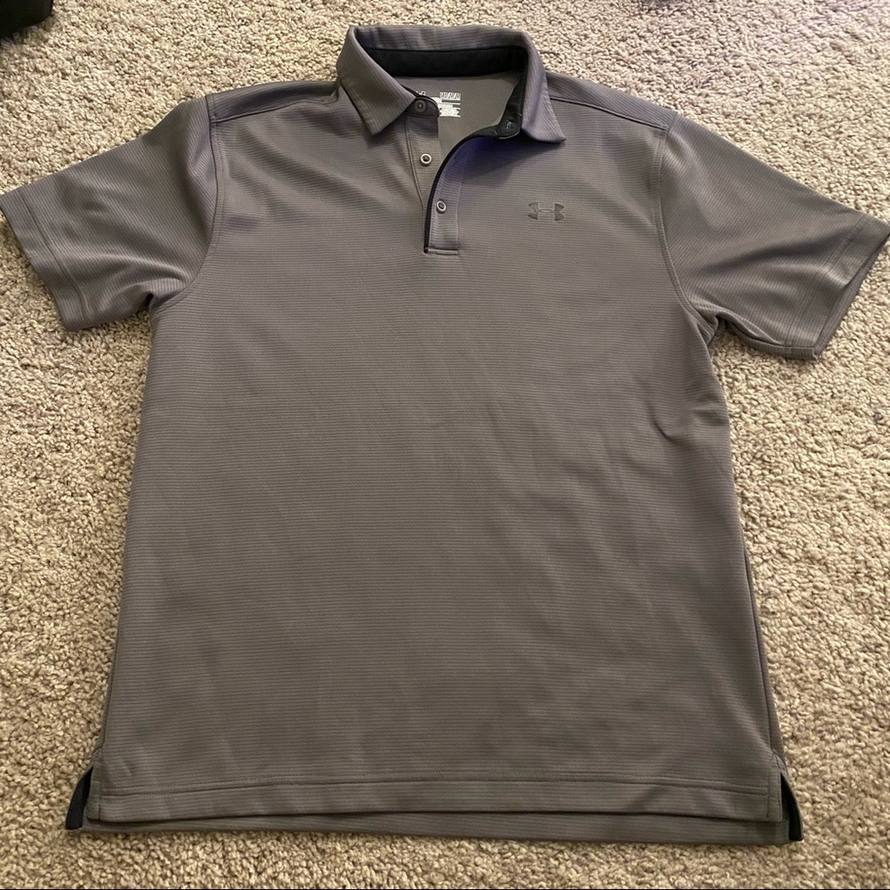 Under Armor Grey Heat Gear Polo in Size M
